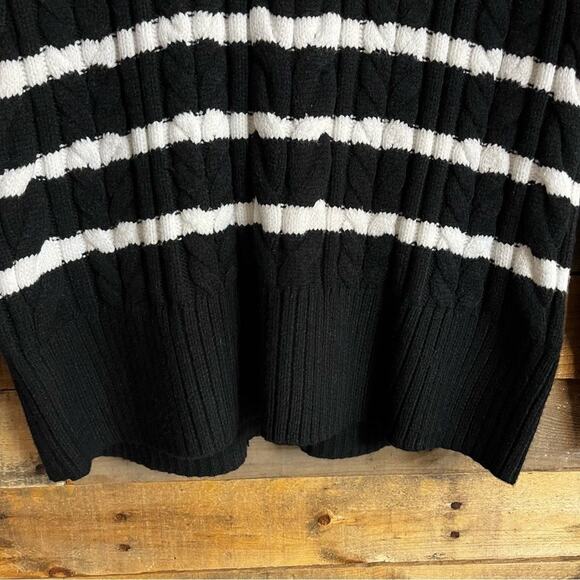 Philosophy Black And White Stripe Cable Knit Sweater Size‎ Small - Picture 5 of 9